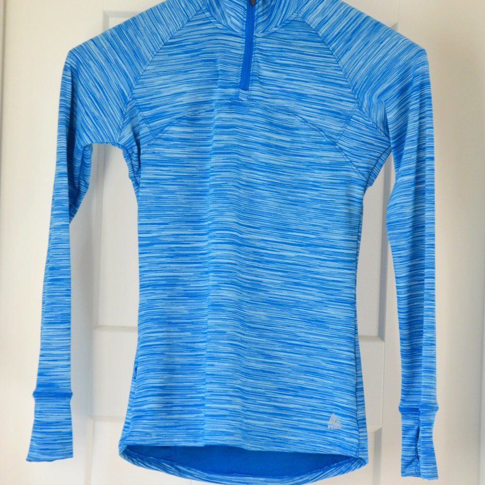 Reebok Quarter Zip Slim Fit Pullover | Blue | SMALL